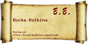 Bocke Balbina névjegykártya